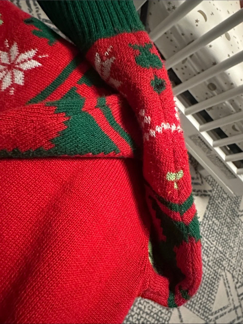 Star Wars toddler Red & Green grogu Holiday Sweater 12mo